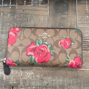 Coach large rose wallet